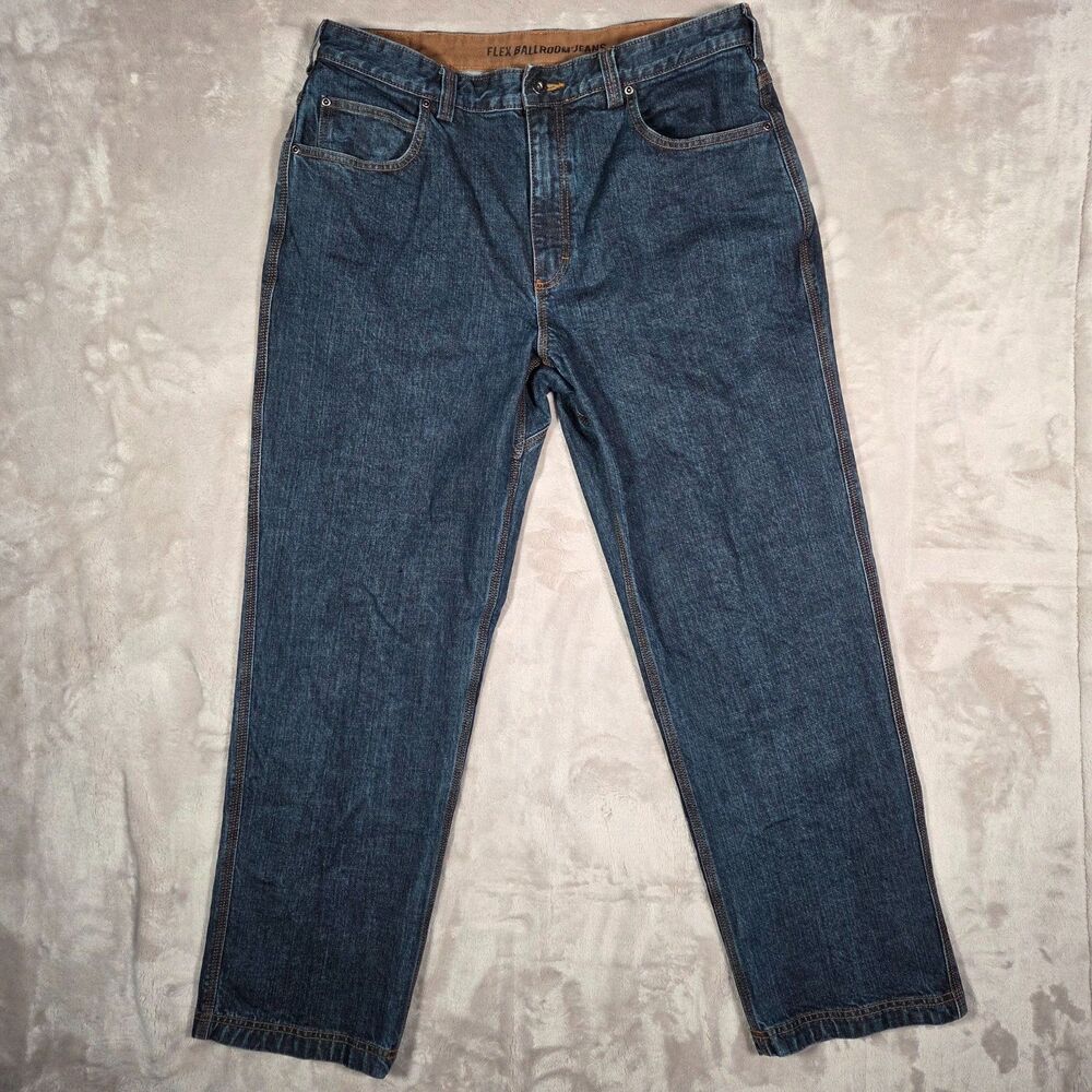 Duluth Flex Ballroom Jeans Men’s 36x30 Dark Wash Relaxed Workwear Denim